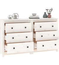 Sideboard Weiß 140x35x80 cm Massivholz Kiefer