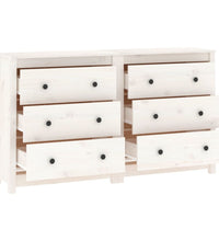 Sideboard Weiß 140x35x80 cm Massivholz Kiefer