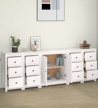 Sideboard Weiß 230x35x80 cm Massivholz Kiefer