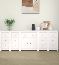 Sideboard Weiß 230x35x80 cm Massivholz Kiefer