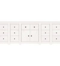 Sideboard Weiß 230x35x80 cm Massivholz Kiefer