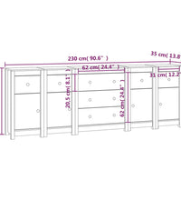 Sideboard 230x35x80 cm Massivholz Kiefer