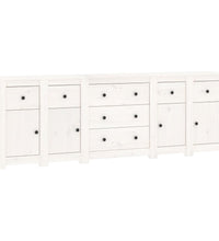 Sideboard Weiß 230x35x80 cm Massivholz Kiefer