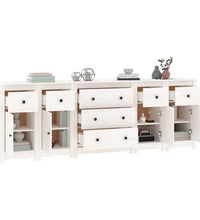 Sideboard Weiß 230x35x80 cm Massivholz Kiefer