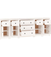 Sideboard Weiß 230x35x80 cm Massivholz Kiefer