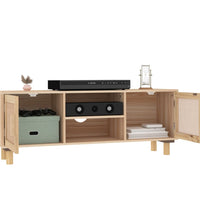 TV-Schrank Braun 105x30x40 cm Massivholz Kiefer Natur-Rattan