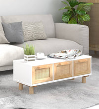 Couchtisch Weiß 80x40x30 cm Holzwerkstoff & Massivholz Kiefer