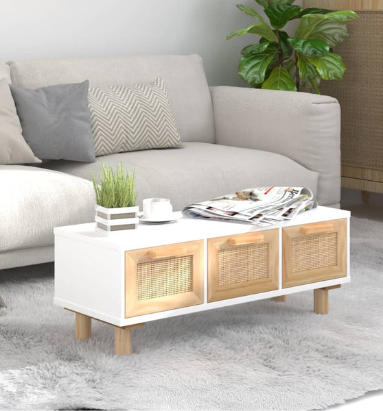 Couchtisch Weiß 80x40x30 cm Holzwerkstoff & Massivholz Kiefer