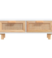 Couchtisch Weiß 80x40x30 cm Holzwerkstoff & Massivholz Kiefer