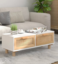 Couchtisch Weiß 80x40x30 cm Holzwerkstoff & Massivholz Kiefer