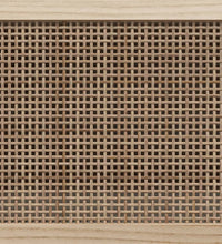 Sideboard Weiß 60x30x70 cm Massivholz Kiefer und Natur-Rattan