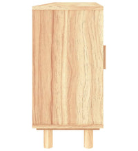 Sideboard Braun 105x30x60 cm Massivholz Kiefer und Natur-Rattan