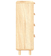 Sideboard Braun 40x30x90 cm Massivholz Kiefer und Natur-Rattan