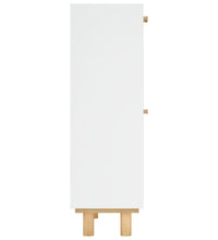 Schuhschrank Weiß 52x25x80 cm Holzwerkstoff & Rattan Natur