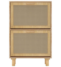 Schuhschrank Braun 52x25x80 cm Holzwerkstoff & Rattan Natur