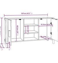Sideboard Weiß 107x38x60 cm Holzwerkstoff