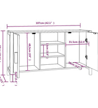 Sideboard Schwarz 107x38x60 cm Holzwerkstoff