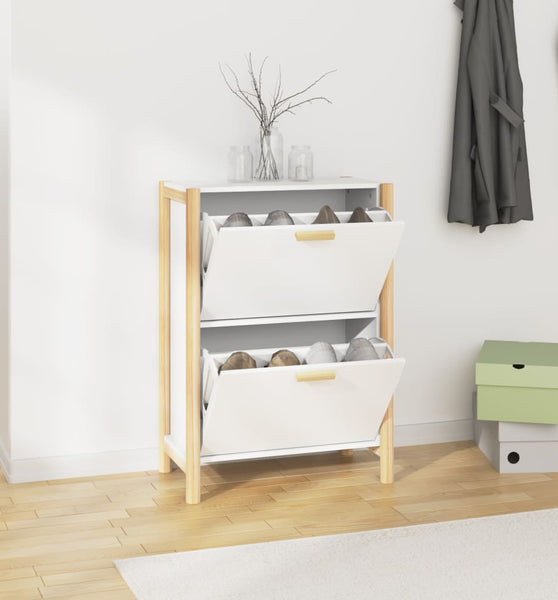 Schuhschrank Weiß 57,5x33x80 cm Holzwerkstoff