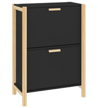 Schuhschrank Schwarz 57,5x33x80 cm Holzwerkstoff