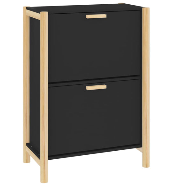 Schuhschrank Schwarz 57,5x33x80 cm Holzwerkstoff