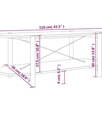 Couchtisch Weiß 110x48x40 cm Holzwerkstoff