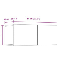 TV-Schränke 4 Stk. Hochglanz-Weiß 80x30x30 cm Holzwerkstoff