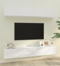 TV-Wandschränke 4 Stk. Hochglanz-Weiß 100x30x30 cm