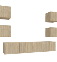 6-tlg. TV-Schrank-Set Sonoma-Eiche Holzwerkstoff