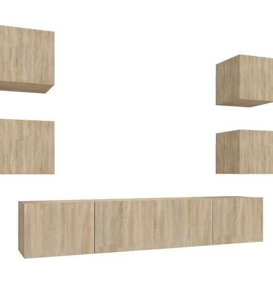 6-tlg. TV-Schrank-Set Sonoma-Eiche Holzwerkstoff