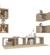 6-tlg. TV-Schrank-Set Sonoma-Eiche Holzwerkstoff