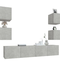 6-tlg. TV-Schrank-Set Betongrau Holzwerkstoff