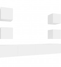 6-tlg. TV-Schrank-Set Weiß Holzwerkstoff
