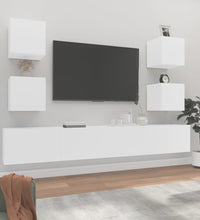 6-tlg. TV-Schrank-Set Weiß Holzwerkstoff