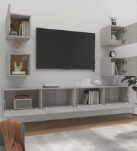6-tlg. TV-Schrank-Set Betongrau Holzwerkstoff