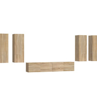 6-tlg. TV-Schrank-Set Sonoma-Eiche Holzwerkstoff