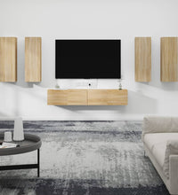 6-tlg. TV-Schrank-Set Sonoma-Eiche Holzwerkstoff