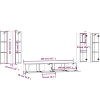 6-tlg. TV-Schrank-Set Grau Sonoma Holzwerkstoff