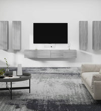 6-tlg. TV-Schrank-Set Grau Sonoma Holzwerkstoff