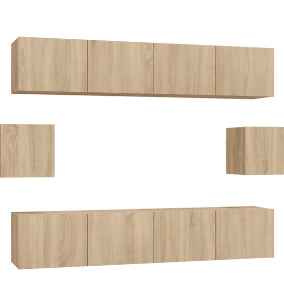 6-tlg. TV-Schrank-Set Sonoma-Eiche Holzwerkstoff