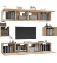 6-tlg. TV-Schrank-Set Sonoma-Eiche Holzwerkstoff