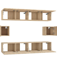 6-tlg. TV-Schrank-Set Sonoma-Eiche Holzwerkstoff