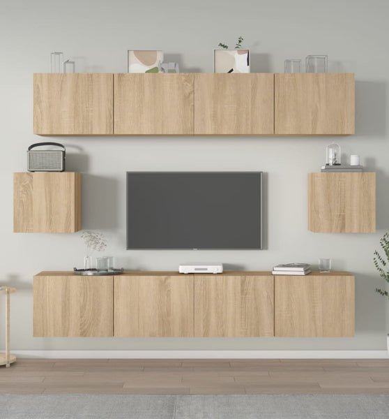 6-tlg. TV-Schrank-Set Sonoma-Eiche Holzwerkstoff