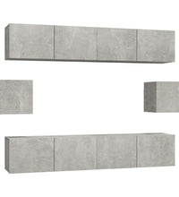 6-tlg. TV-Schrank-Set Betongrau Holzwerkstoff
