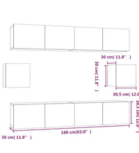 6-tlg. TV-Schrank-Set Betongrau Holzwerkstoff