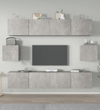 6-tlg. TV-Schrank-Set Betongrau Holzwerkstoff