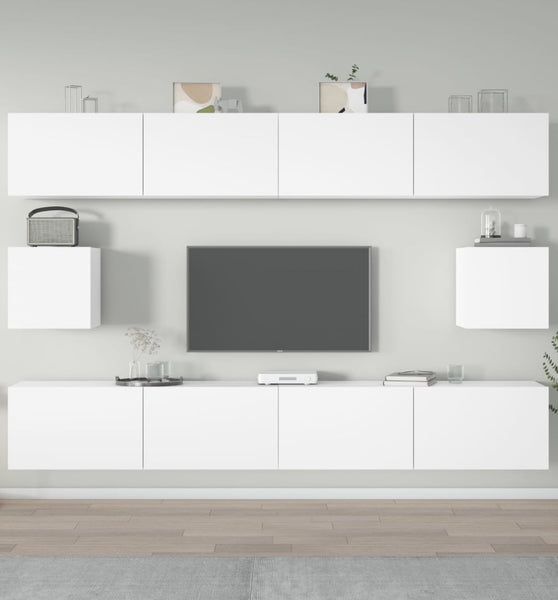 6-tlg. TV-Schrank-Set Weiß Holzwerkstoff