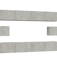 6-tlg. TV-Schrank-Set Betongrau Holzwerkstoff