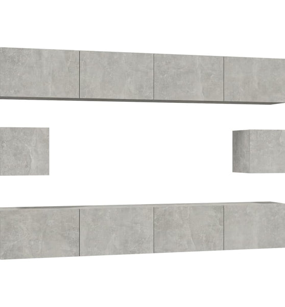 6-tlg. TV-Schrank-Set Betongrau Holzwerkstoff