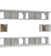6-tlg. TV-Schrank-Set Betongrau Holzwerkstoff