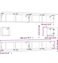 6-tlg. TV-Schrank-Set Betongrau Holzwerkstoff